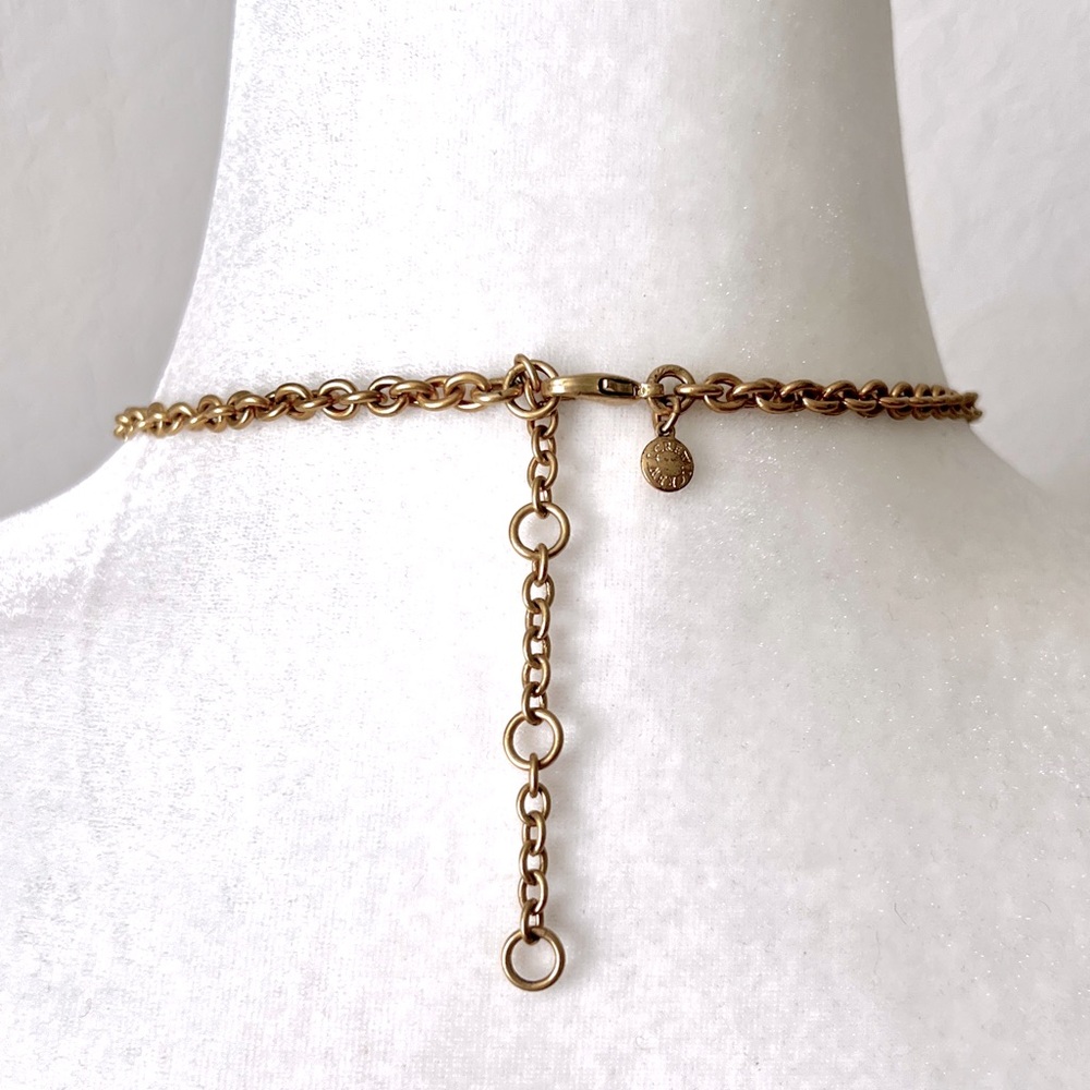 J. CREW Statement Necklace Cluster Jewels Stones Light Turquoise Gold-To… - Picture 5 of 8